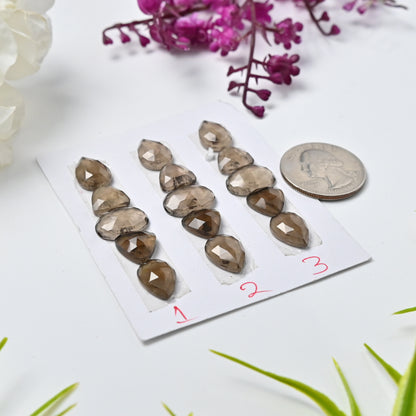 Smoky Quartz Set Rose Cut Mix Shape AA Grade Gemstone -Total 5 Pcs in one