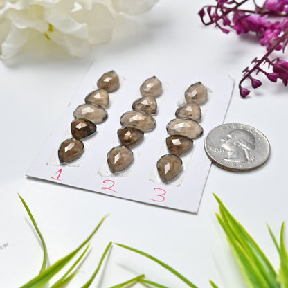 Smoky Quartz Set Rose Cut Mix Shape AA Grade Gemstone -Total 5 Pcs in one