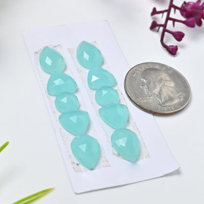 Aqua Chalcedon Set Rosenschliff Mix Form AA Grade Edelstein Set-insgesamt 5 Stück in einem