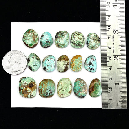 1 Pc 15mm - 22mm Natural Nevada Turquoise Rosecut Cabochon, Turquoise Flat Back Cabochon, Oval Shape Natural Turquoise Rosecut Cabochon