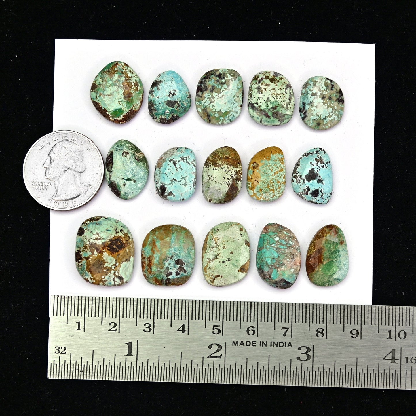 1 Pc 15mm - 22mm Natural Nevada Turquoise Rosecut Cabochon, Turquoise Flat Back Cabochon, Oval Shape Natural Turquoise Rosecut Cabochon