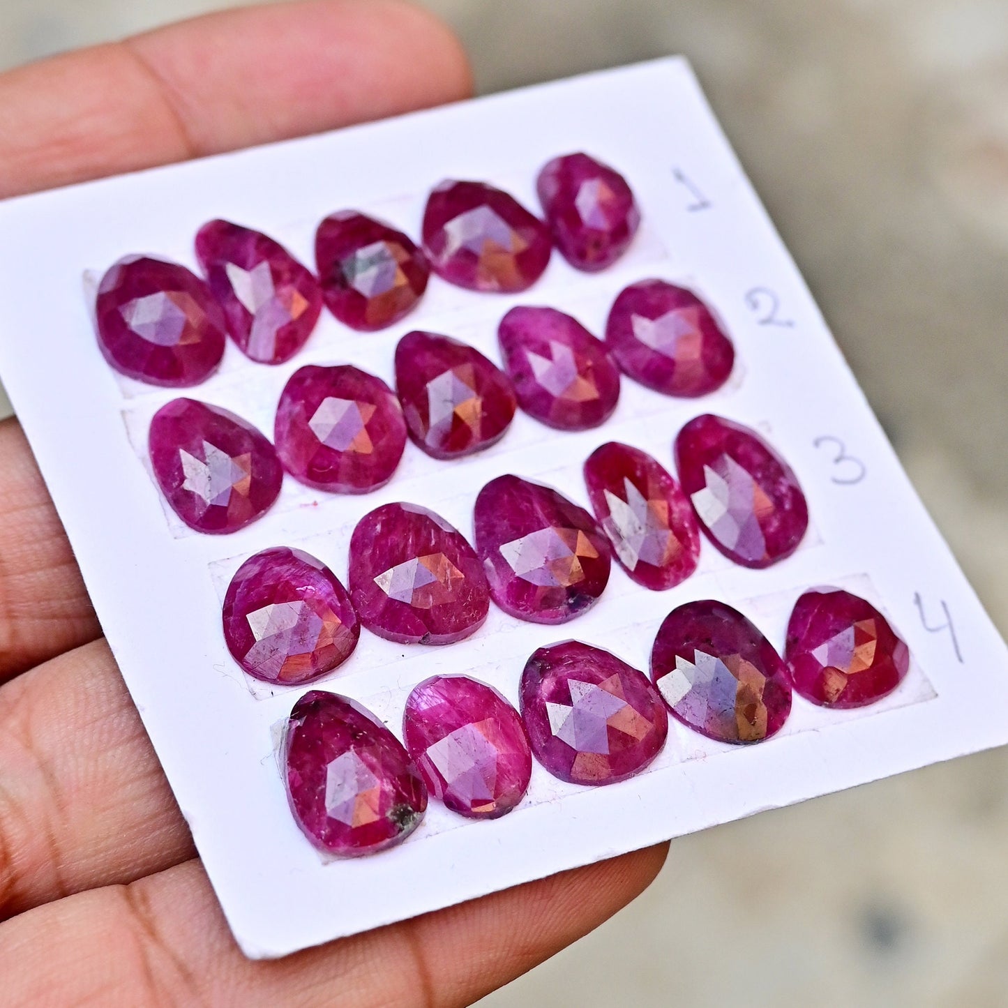 5 Pieces Natural African Ruby Rose Cut Cabochon, Ruby Egg Shape Free Form Gemstone, Ruby Wholesale Lot For Jewelry Making, Christmas Gift