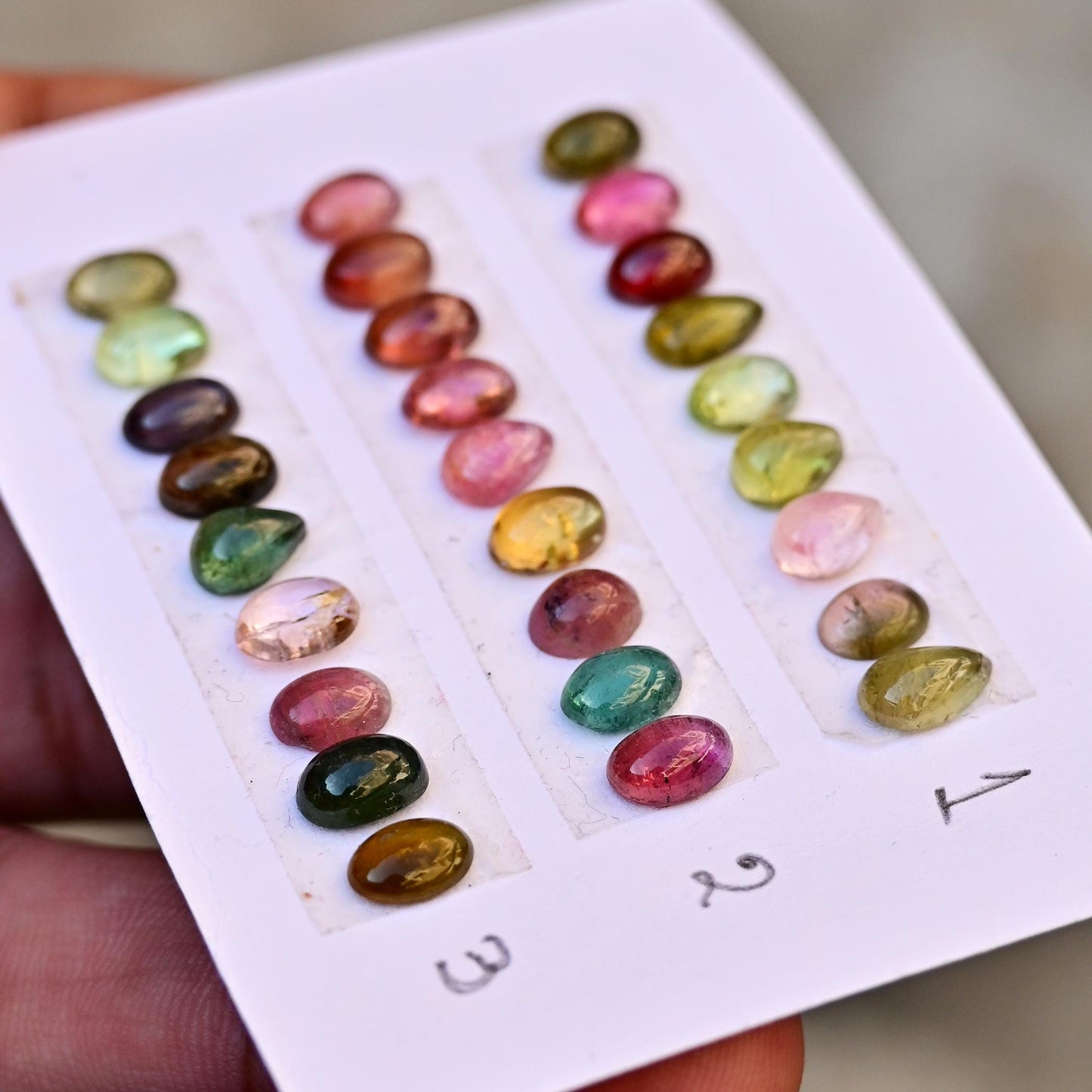 9 pcs Multi Tourmaline Smooth Cabochon Calibrated 6x8mm - 5x7mm Mix Shape Tourmaline Cabochon, Tourmaline Cabochon for making jewelry