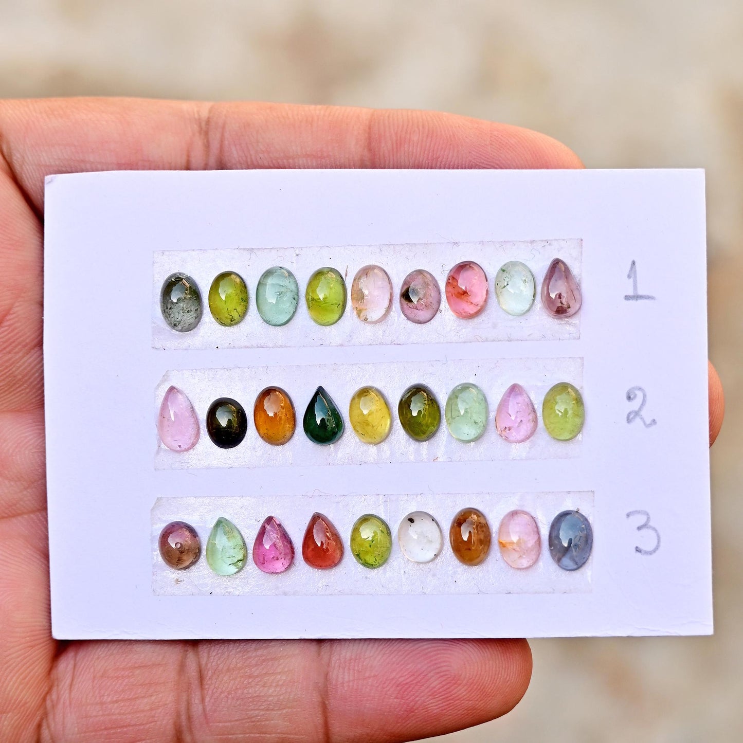 9 pcs Multi Tourmaline Smooth Cabochon Calibrated 5mm - 7mm Mix Shape Tourmaline Cabochon, Tourmaline Cabochon for making jewelry