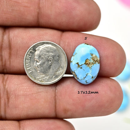 18mm Rare Golden Hills Lavender Turquoise Flat Back Cabochon, Natural Kazakhistan Turquoise Smooth Loose Cabochons for Rings Earring Making