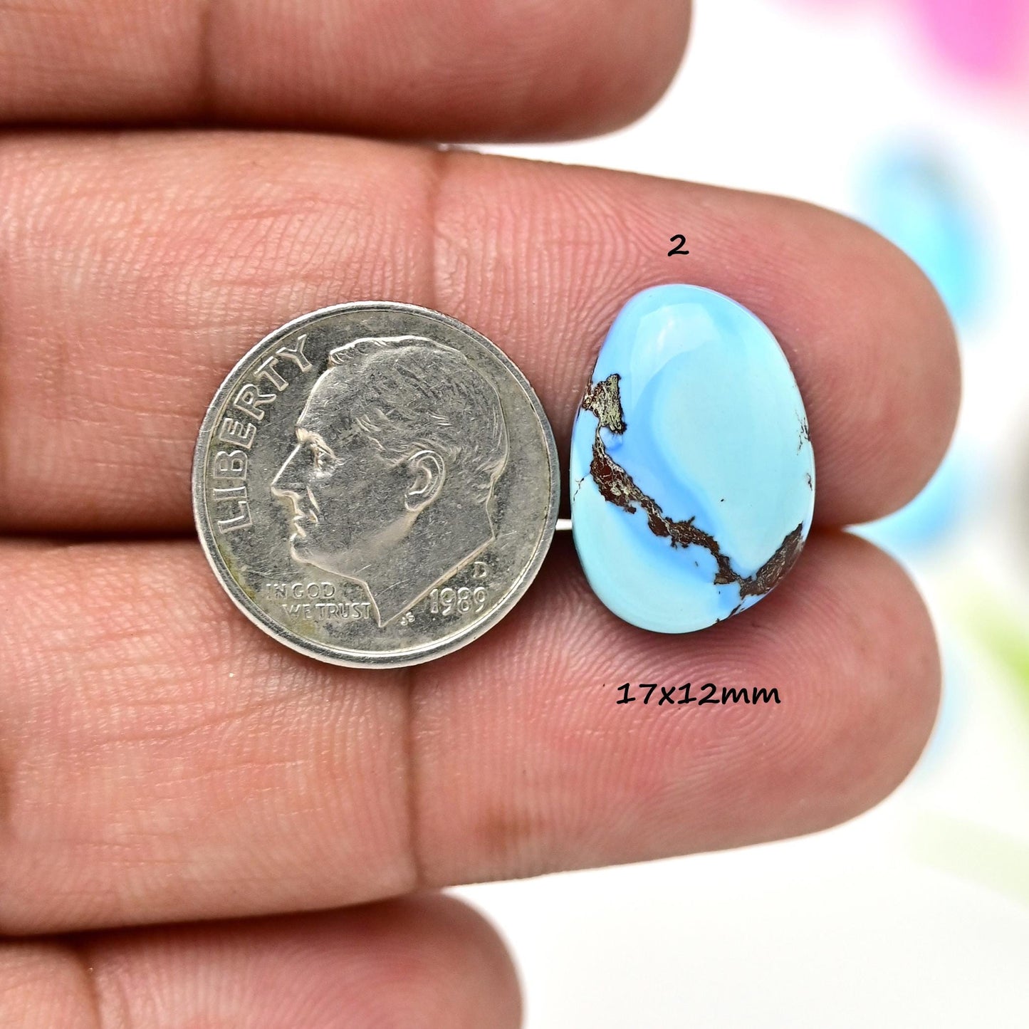 18mm Rare Golden Hills Lavender Turquoise Flat Back Cabochon, Natural Kazakhistan Turquoise Smooth Loose Cabochons for Rings Earring Making