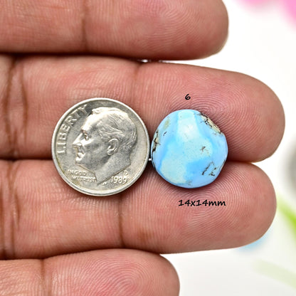 18mm Rare Golden Hills Lavender Turquoise Flat Back Cabochon, Natural Kazakhistan Turquoise Smooth Loose Cabochons for Rings Earring Making