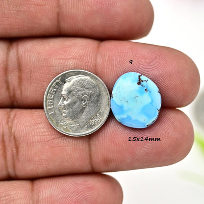 18mm Rare Golden Hills Lavender Turquoise Flat Back Cabochon, Natural Kazakhistan Turquoise Smooth Loose Cabochons for Rings Earring Making