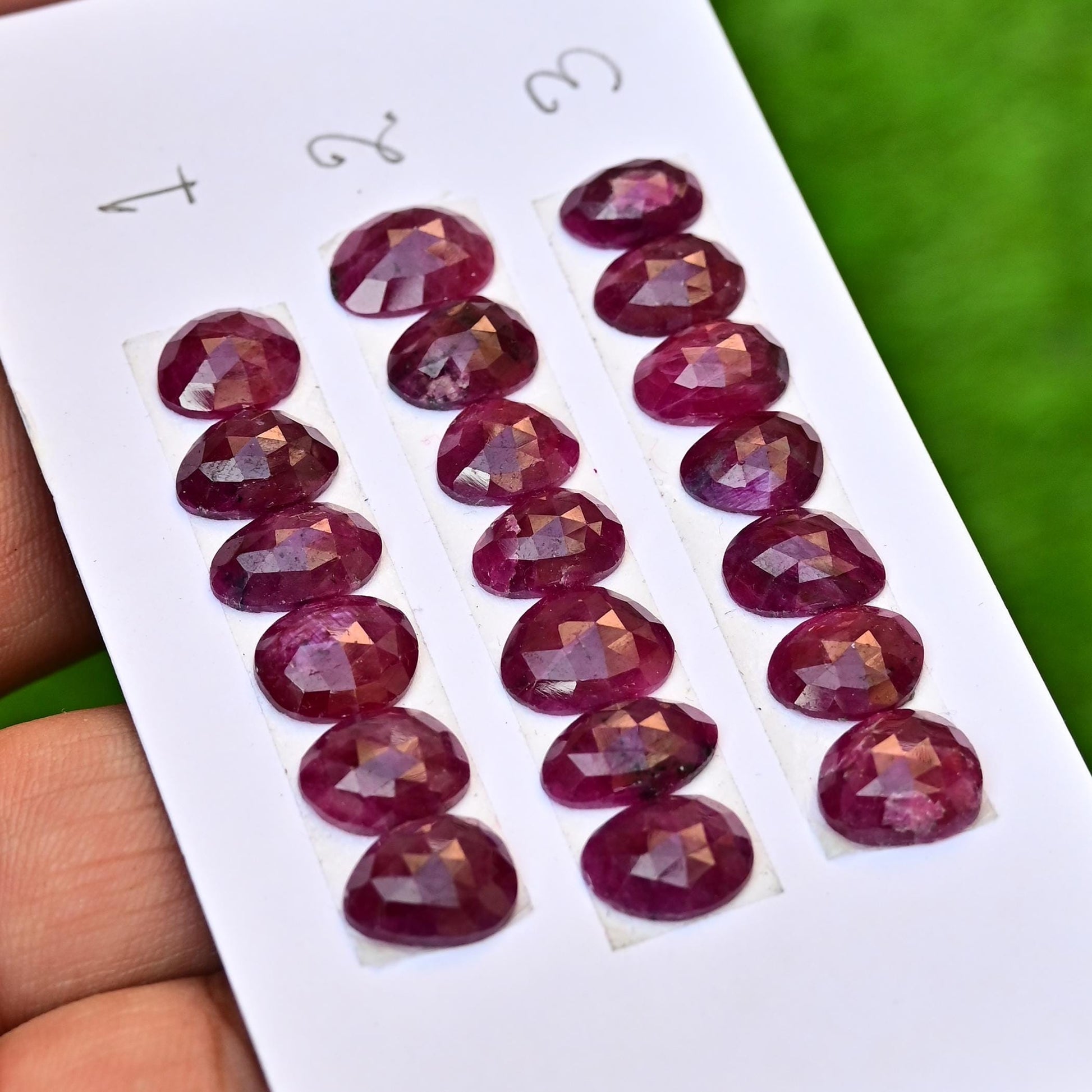 7 Pieces 100% Natural Ruby Rose Cut Cabochons, Top Quality Ruby Faceted Cabochon Gemstone for Jewelry Making, Perfect Christmas Gift For Her