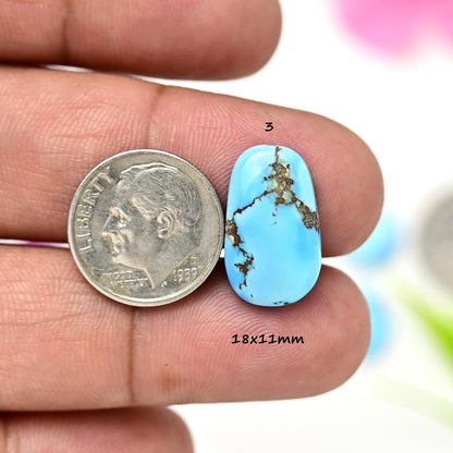 18mm Rare Golden Hills Lavender Turquoise Flat Back Cabochon, Natural Kazakhistan Turquoise Smooth Loose Cabochons for Rings Earring Making