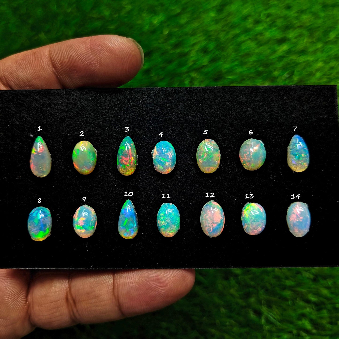 1pc Natural Top Ethiopian Welo Opal 7-12mm Small Cabochon Mix Shape Cabochon Loose Gemstone For Ring and Jewelry Making