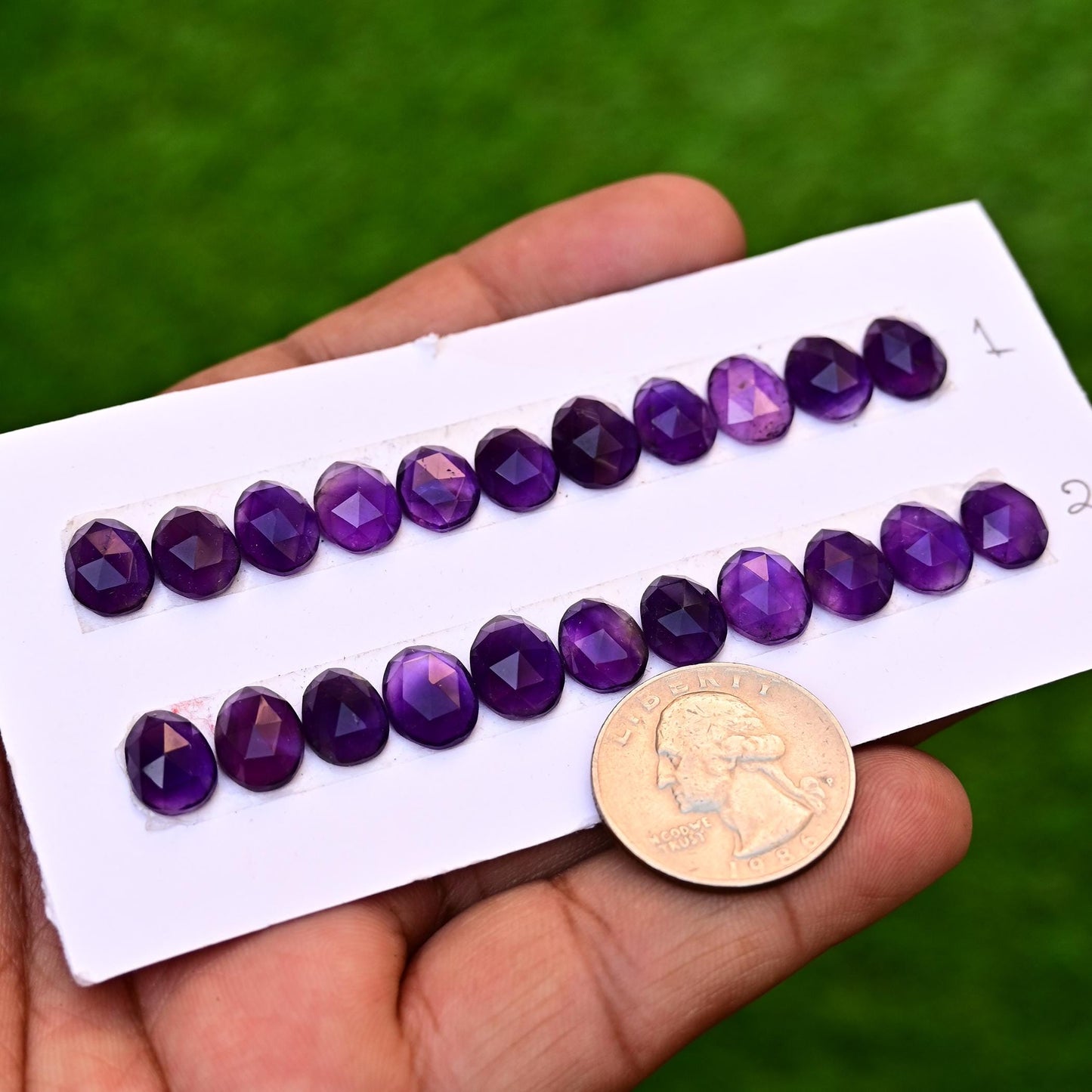 11 pcs Amethyst Rosecut, Handmade Amethyst Cabochon, 8mm - 11mm Amethyst Rosecut Cabochon, Calibrated Flat Back Amethyst