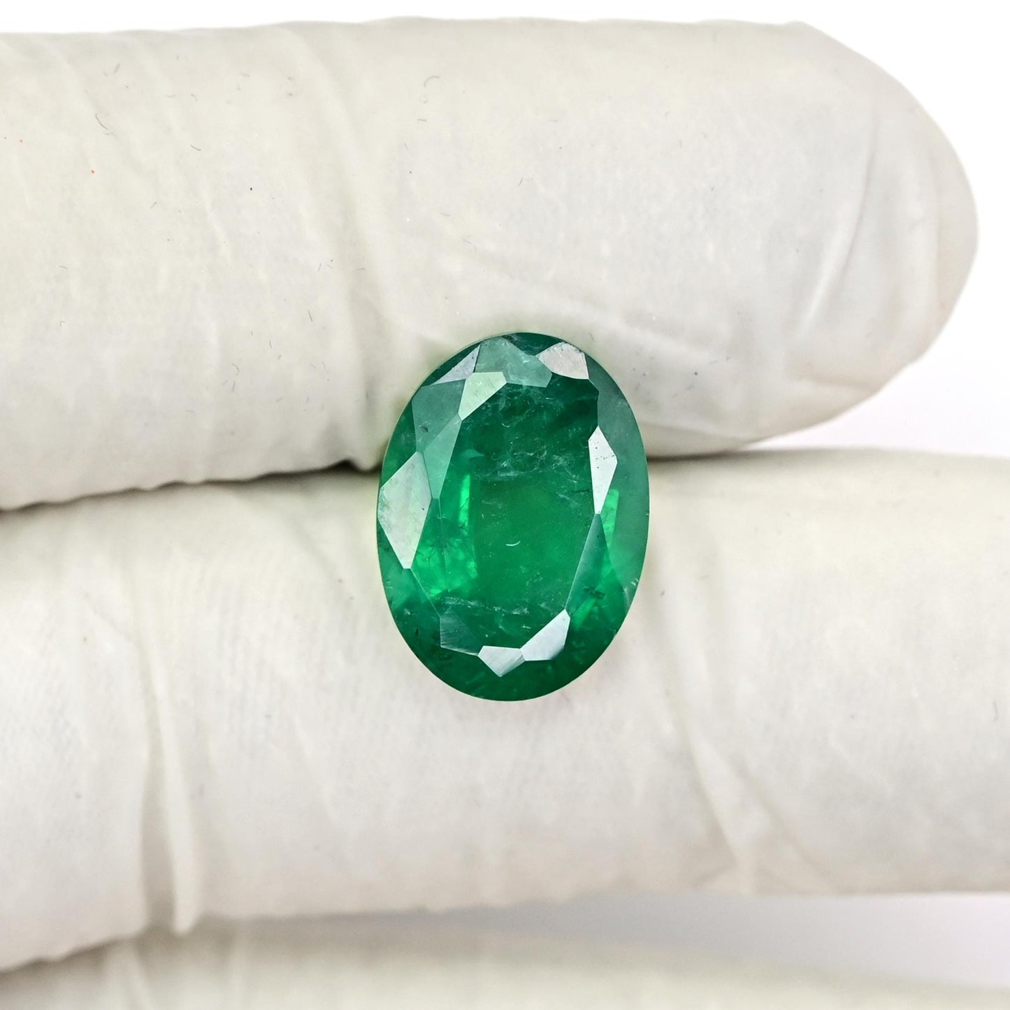 9.5cts Ravishing Color & Nice Luster Quality Flawless Zambian Lab Grown Emerald Dark Green Faceted 12x16mm Oval Shape Cut For Jewelry Making