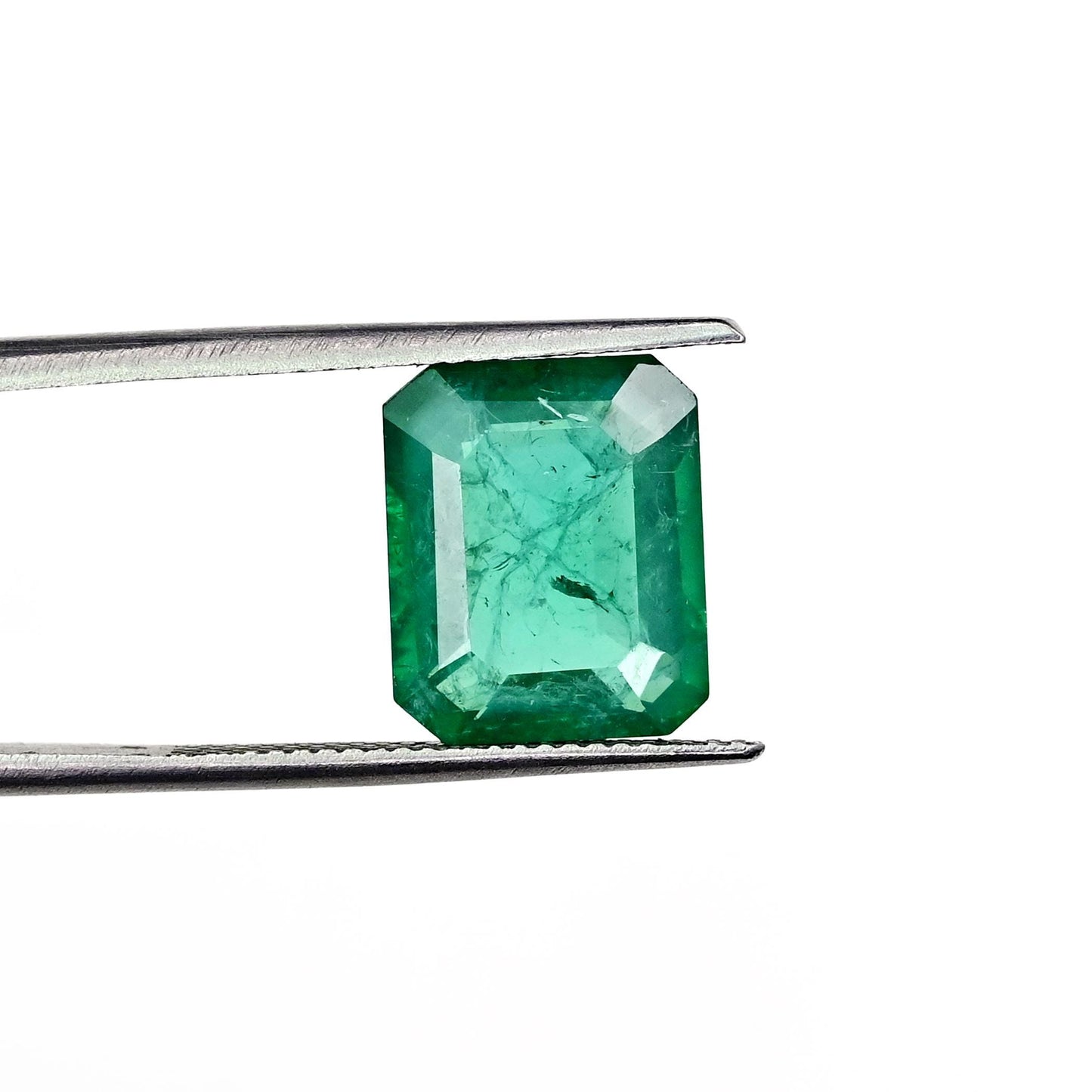 4.8cts Ravishing Color & Nice Luster Quality Zambian Lab Grown Emerald Dark Green Faceted 9x11mm Octagon Shape Cut For Jewelry Making