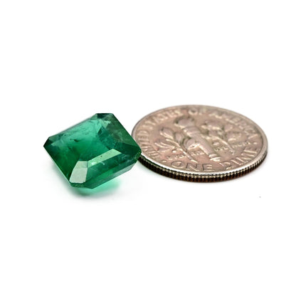 4.8cts Ravishing Color & Nice Luster Quality Zambian Lab Grown Emerald Dark Green Faceted 9x11mm Octagon Shape Cut For Jewelry Making