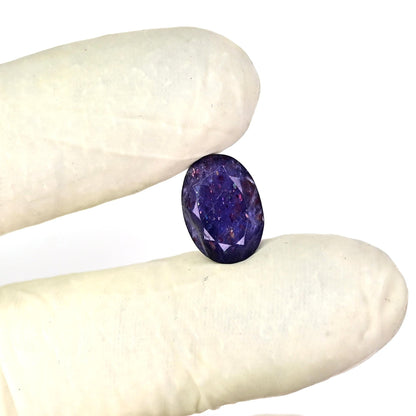 3.65cts Ravishing Color & Nice Luster Quality Flawless Blood Shot Iolite Faceted 10x14mm Oval Shape Sunstone Iolite Cut For Jewelry Making