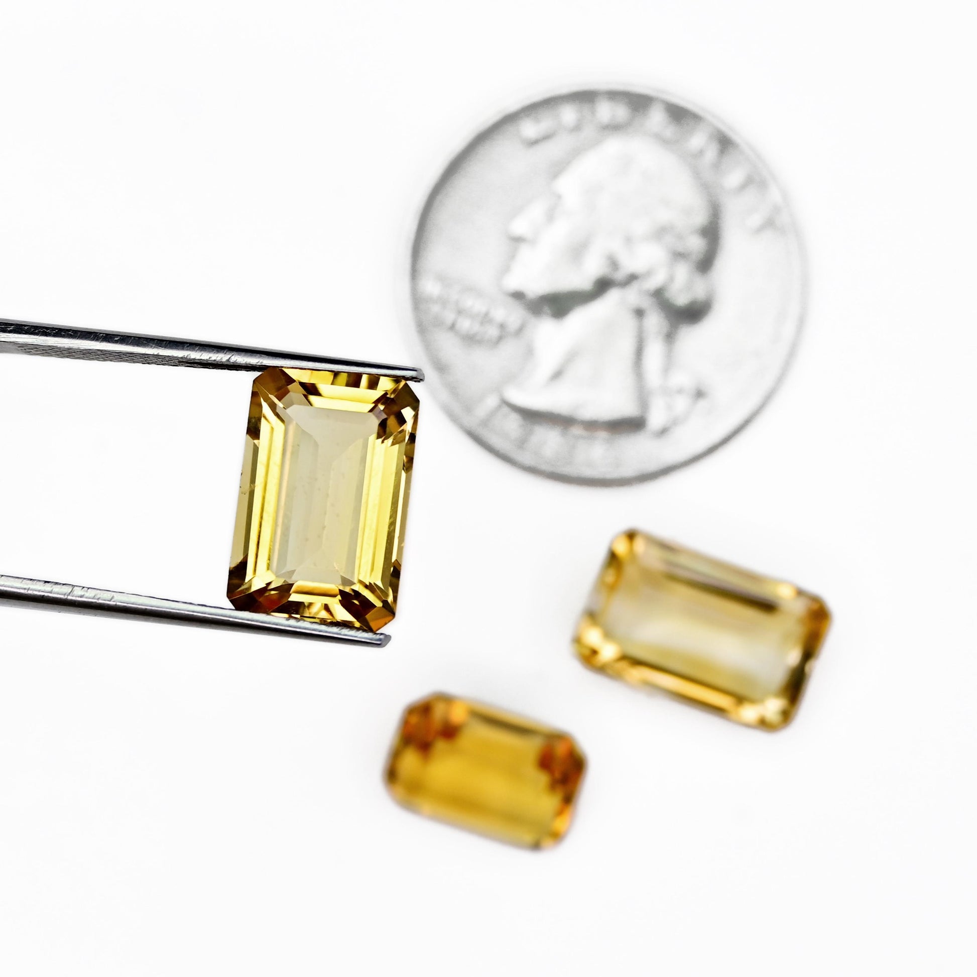 1x Natural Yellow Citrine Gemstone Faceted Cut Octagon Shape Emerald Cut Loose Various Sizes Wholesale Lot of Cut For Jewelry Making