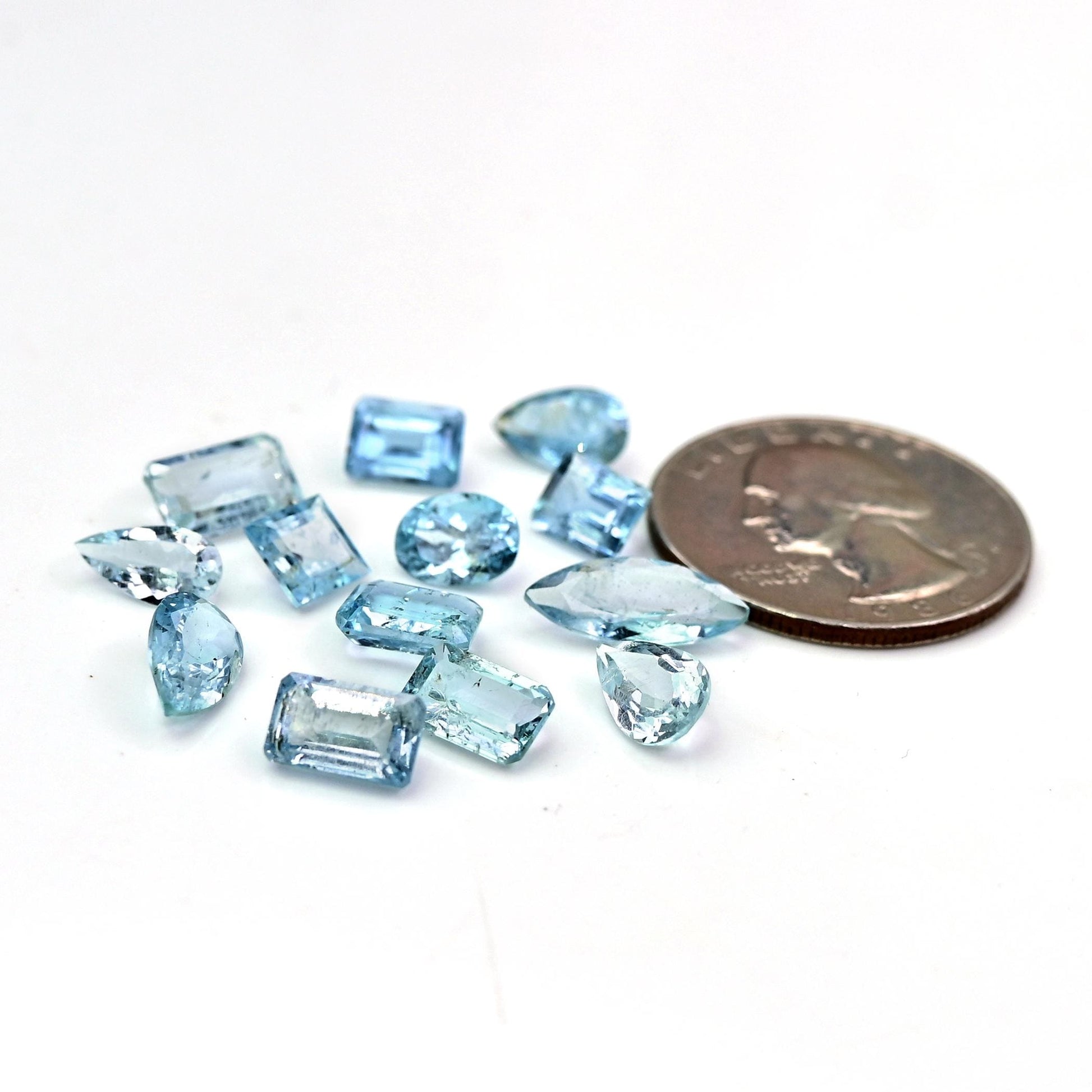 31.40cts. Blue Kyanite Cabochon 5x10mm, 6x12mm Mix Shape AA Grade Gemstone Parcel - Total 10 Pcs