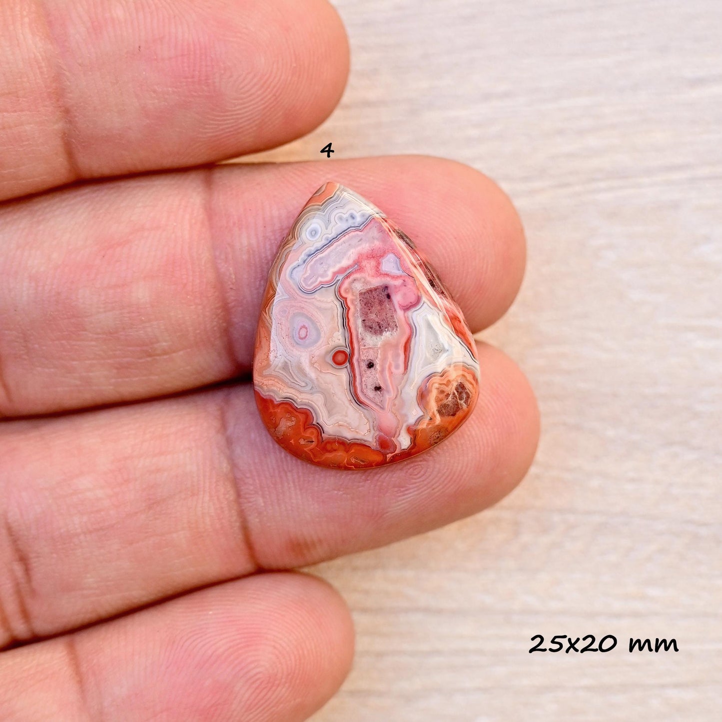 1x Natural Top Crazy Lace Agate 26mm - 35mm Cabochon Flatback Mix Shape Mexican Agate Cabochon Loose Gemstone For Ring and Jewelry Making