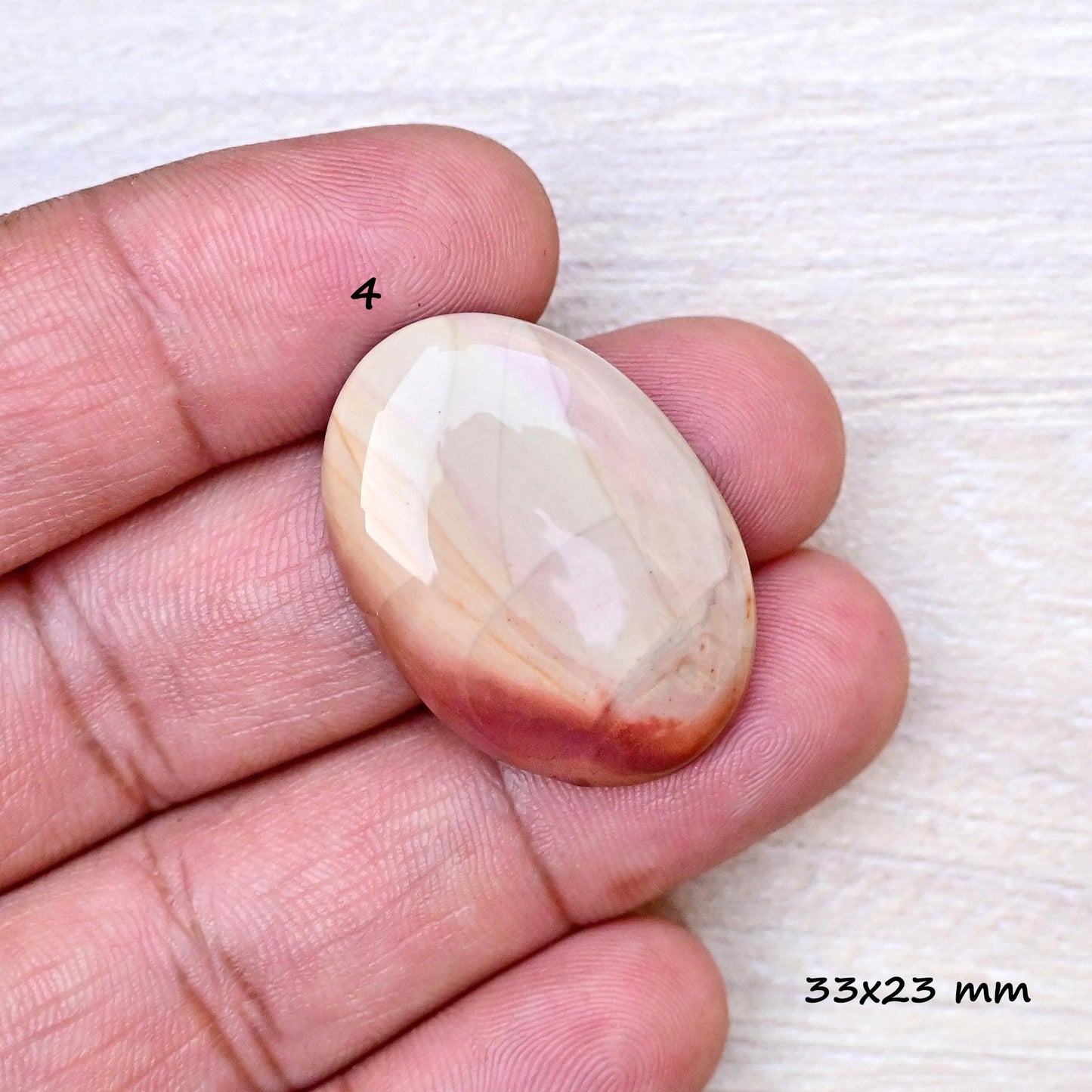 1x Natural Willow Creek Jasper Smooth Cabochon Rare Crystal - Polished Gemstone 22mm - 36mm Mix Shape Flat Back Gemstone for making jewelry