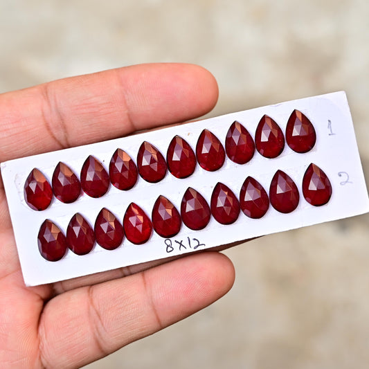 10 Pieces 8x12mm Red Quartz Cabochon CALIBRATED, Quartz Loose Stone, Oval Shape Quartz Lot, Semi Precious Gemstone Cabochon