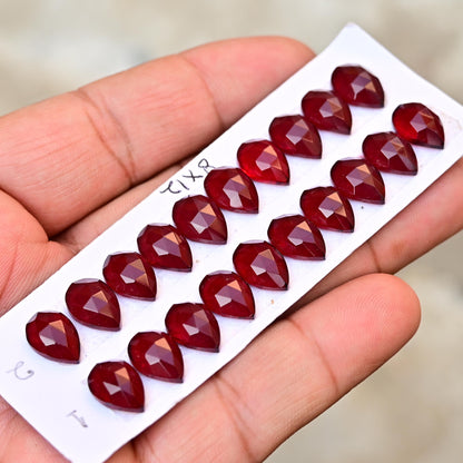 10 Pieces 8x12mm Red Quartz Cabochon CALIBRATED, Quartz Loose Stone, Oval Shape Quartz Lot, Semi Precious Gemstone Cabochon