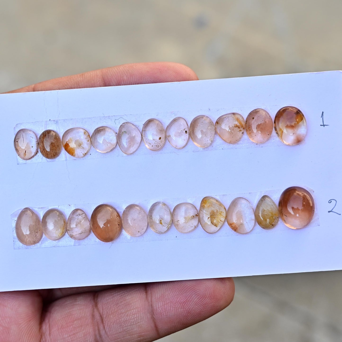 11 pieces Imperial Topaz Smooth Cabochon 6x8mm - 10x12mm Free Form Shape Faceted Flat Back Super Fine Quality Cabochon for making jewelry