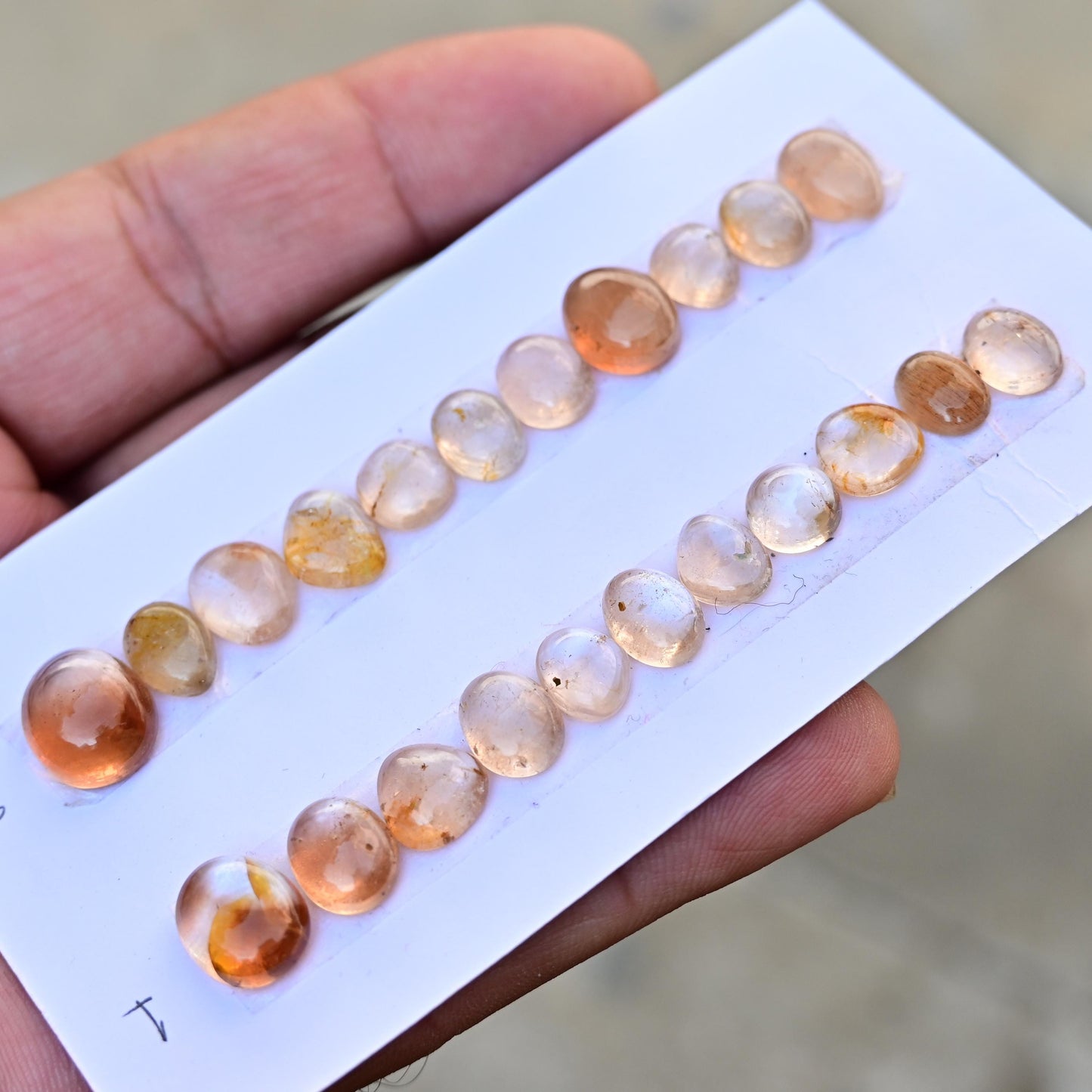 11 pieces Imperial Topaz Smooth Cabochon 6x8mm - 10x12mm Free Form Shape Faceted Flat Back Super Fine Quality Cabochon for making jewelry