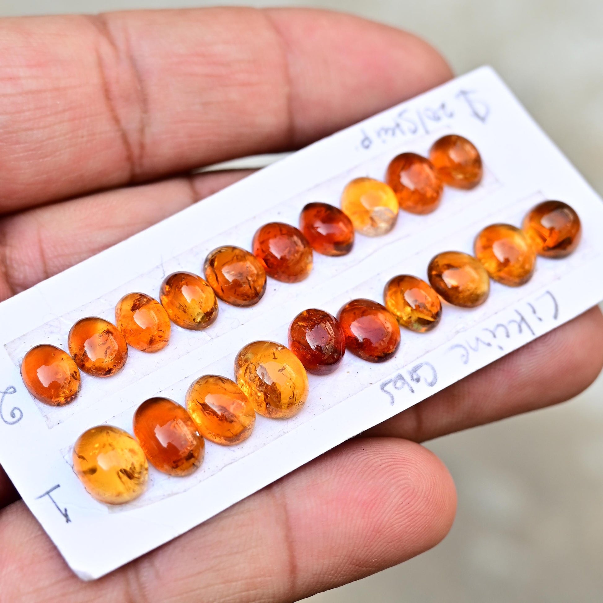 10 pieces Brandy Citrine Smooth Cabochon 6x8mm - 8x10mm Free Form Shape Faceted Flat Back Super Fine Quality Cabochon for making jewelry