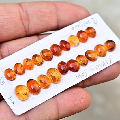 10 pieces Brandy Citrine Smooth Cabochon 6x8mm - 8x10mm Free Form Shape Faceted Flat Back Super Fine Quality Cabochon for making jewelry