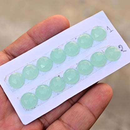 10 Pieces Peru Chalcedony Cabochon CALIBRATED, Chalcedony Loose Stone, 10mm Round Chalcedony Lot, Semi Precious Gemstone Cabochon