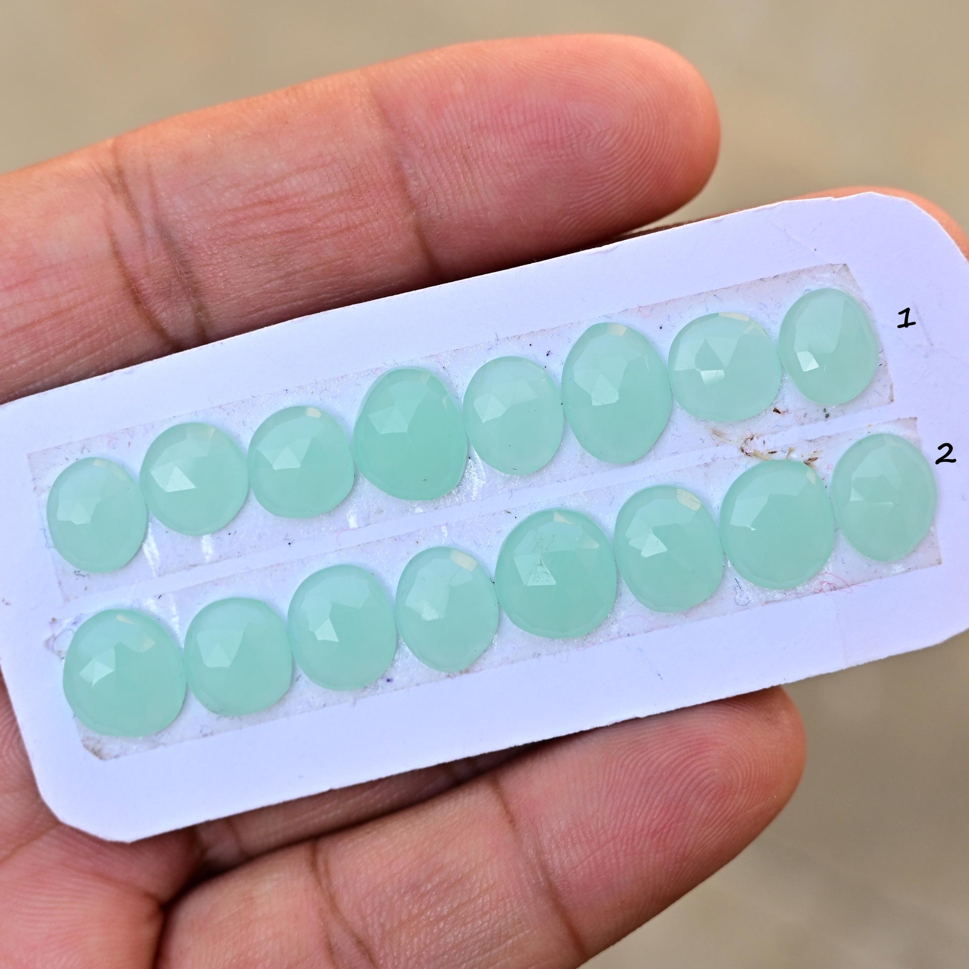 8 pieces Peru Chalcedony RoseCut 9mm - 11mm Free Form Shape Flat Back Super Fine Quality Rosecut, Chalcedony Cabochon for making ring