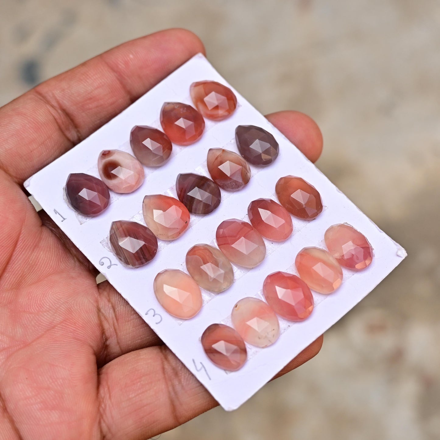 5 Pieces Botswana Agate Cabochon CALIBRATED, Agate Loose Stone, 11x15mm - 10x14mm Mix Agate Lot, Semi Precious Gemstone Cabochon