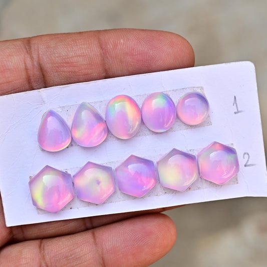 5 pcs Natural Aurora Opal Smooth Cabochon,Top Quality Rare Aurora Opal Cabochon Loose Stone, Aurora Opal Smooth Gemstone for Making Jewelry