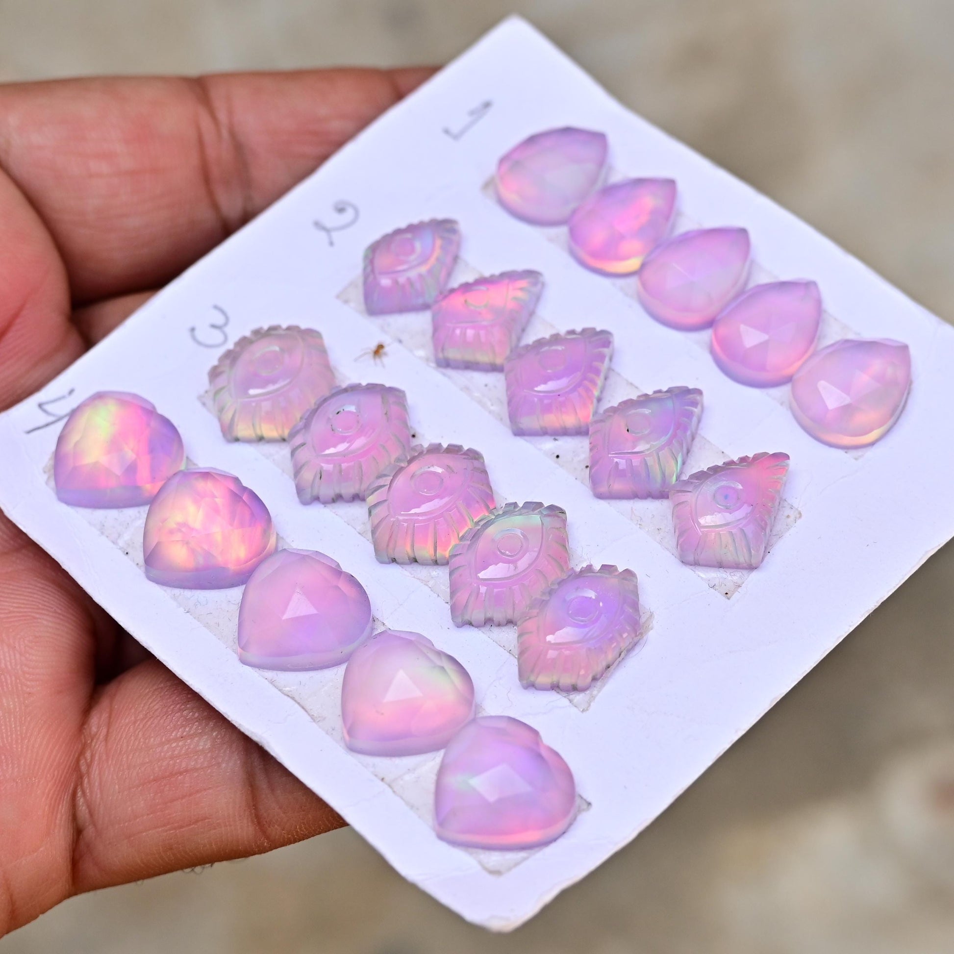 5 pcs Natural Aurora Opal Carving ,Top Quality Rare Aurora Opal Carving Loose Stone, Aurora Opal Carving Gemstone for Making Jewelry