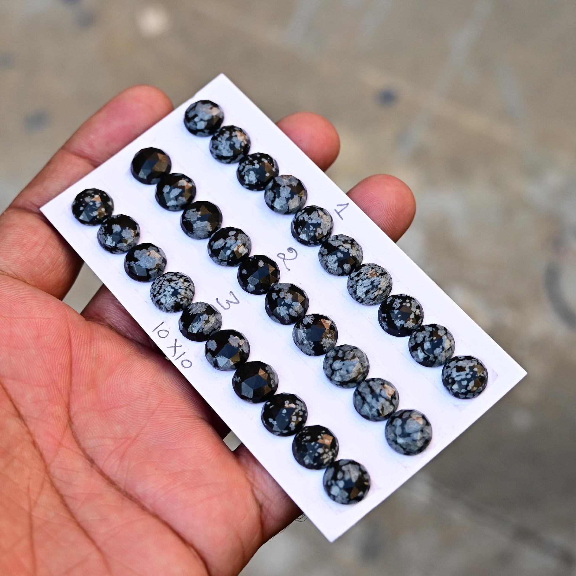 10 Pieces Snowflake Obsidian Cabochon CALIBRATED, Obsidian Loose Stone, Round Shape 10x10mm Obsidian Lot, Semi Precious Gemstone Cabochon