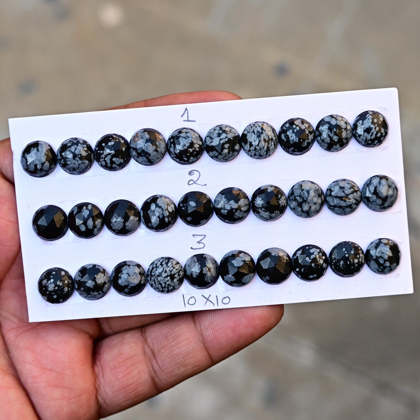 10 Pieces Snowflake Obsidian Cabochon CALIBRATED, Obsidian Loose Stone, Round Shape 10x10mm Obsidian Lot, Semi Precious Gemstone Cabochon