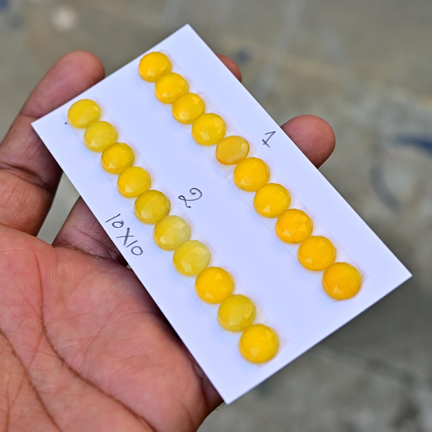 10 pcs Natural Yellow Chalcedony Rosecut Cabochon 10mm Round Shape Calibrated Flat back Super Fine Quality Cabochon for Making Jewelry