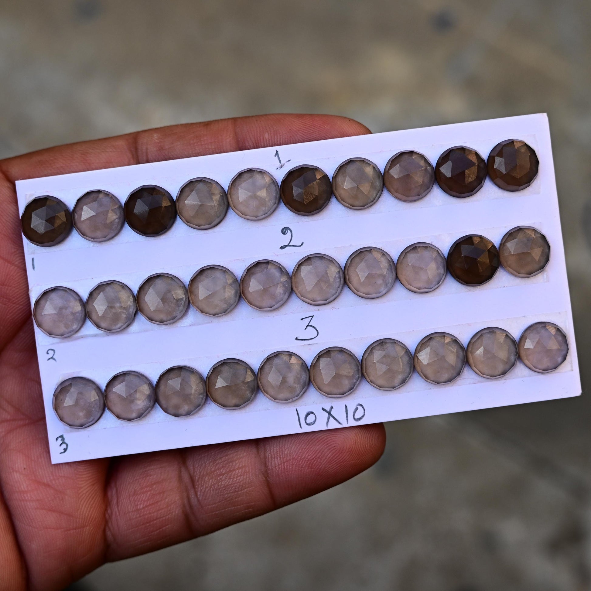 10 pcs Smoky Quartz Cabochon CALIBRATED Round Shape 10x10mm Quartz Flat back Super Fine Quality Semi Precious Gemstone for Making Jewelry