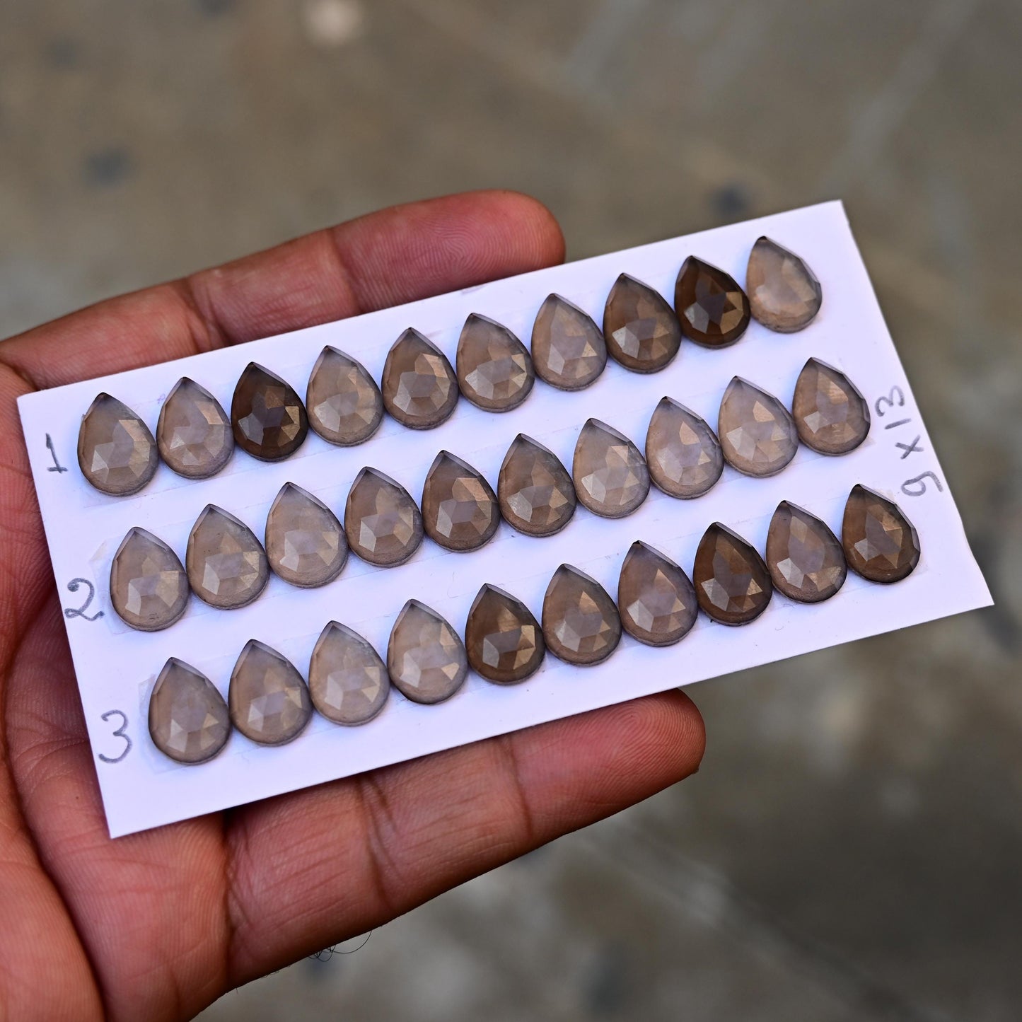 10 pcs Smoky Quartz Cabochon CALIBRATED Tear Drop Shape 9x13mm Quartz Flat back Super Fine Quality Semi Precious Gemstone for Making Jewelry