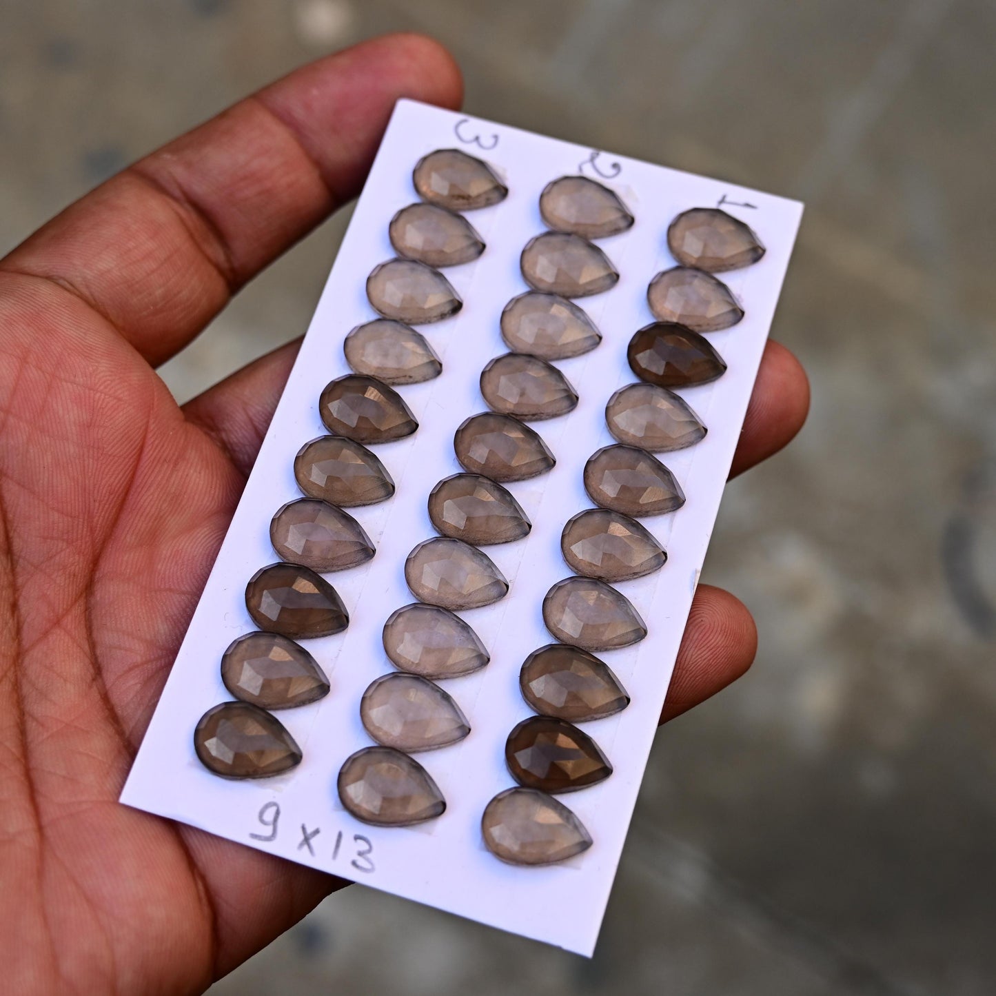 10 pcs Smoky Quartz Cabochon CALIBRATED Tear Drop Shape 9x13mm Quartz Flat back Super Fine Quality Semi Precious Gemstone for Making Jewelry