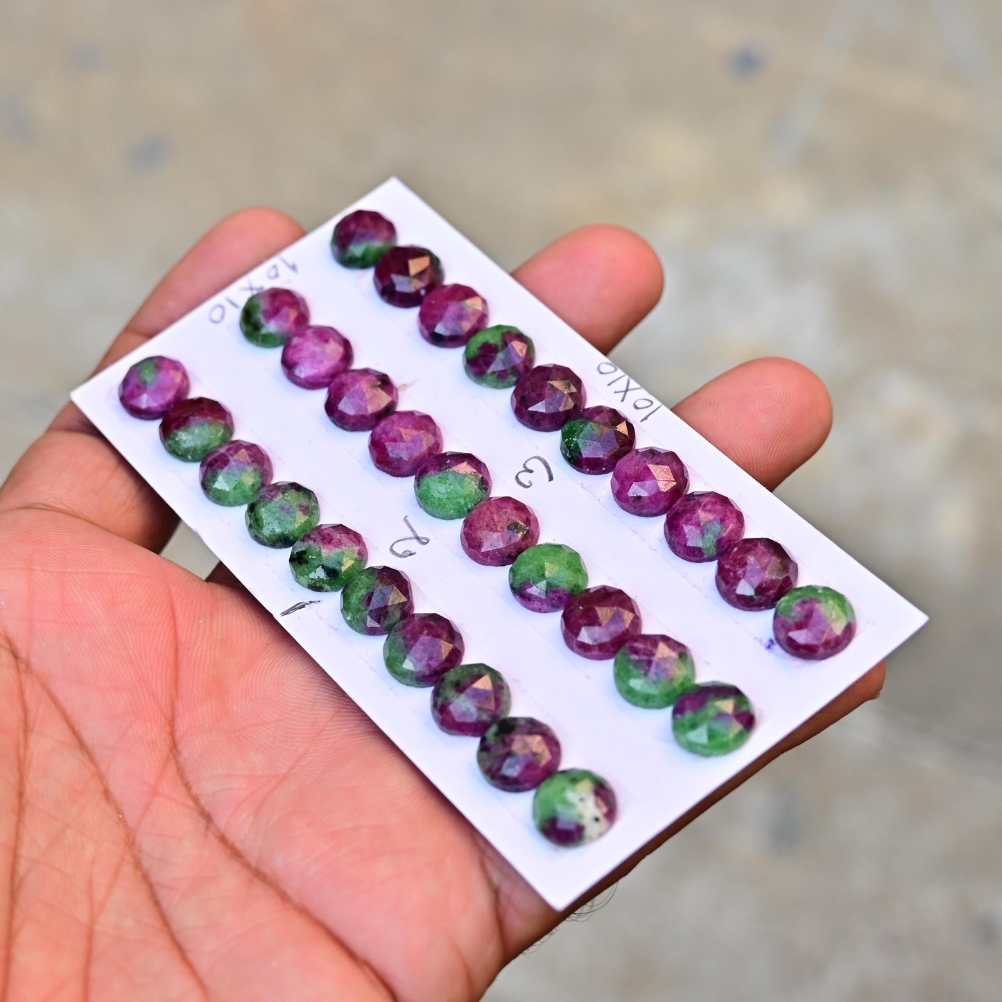 10 pcs Natural Ruby Zoisite Rosecut, Top Quality 10x10mm Round Calibrated Shape Stone, Ruby Zoisite Gemstone for Making Jewelry