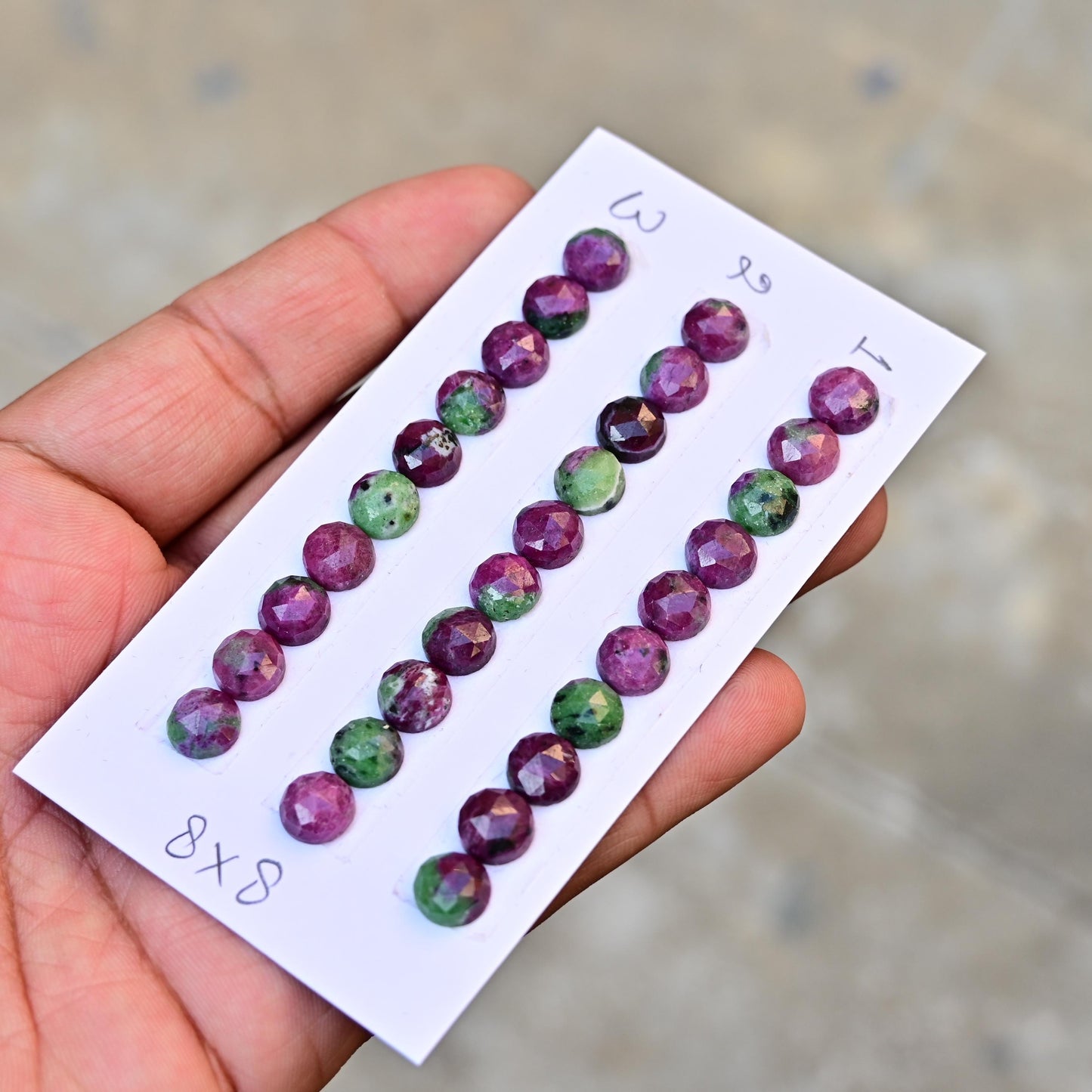 10 pcs Natural Ruby Zoisite Rosecut, Top Quality 8x8mm Round Calibrated Shape Stone, Ruby Zoisite Gemstone for Making Jewelry