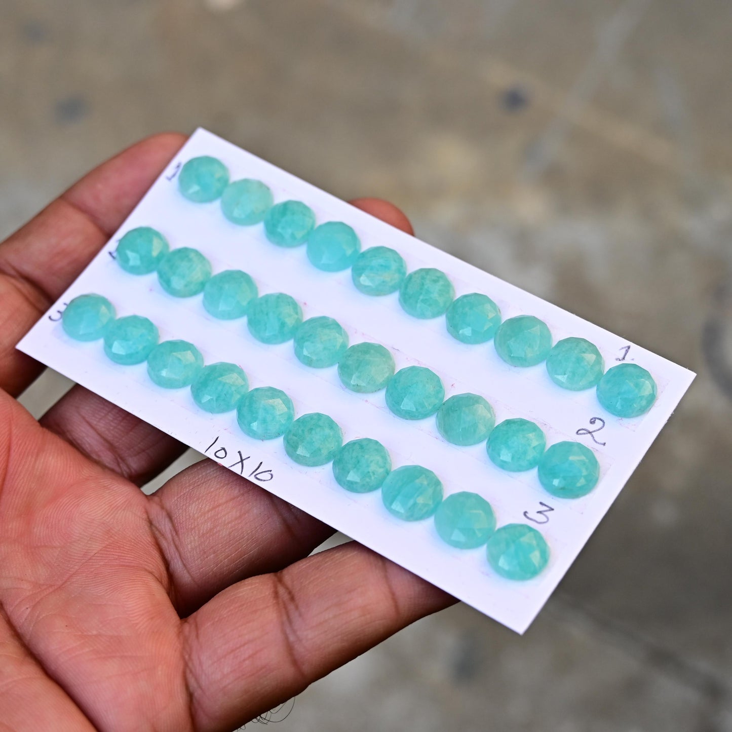 10 pcs Natural Amazonite Rosecut, Top Quality 10x10mm Round Calibrated Shape Stone, Amazonite Cabochon Gemstone for Making Jewelry