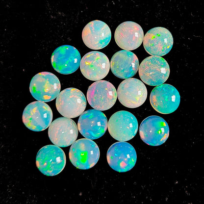 1pc Natural Top 10mm Ethiopian Welo Opal Round Shape Cabochon Loose Gemstone For Ring and Jewelry Making