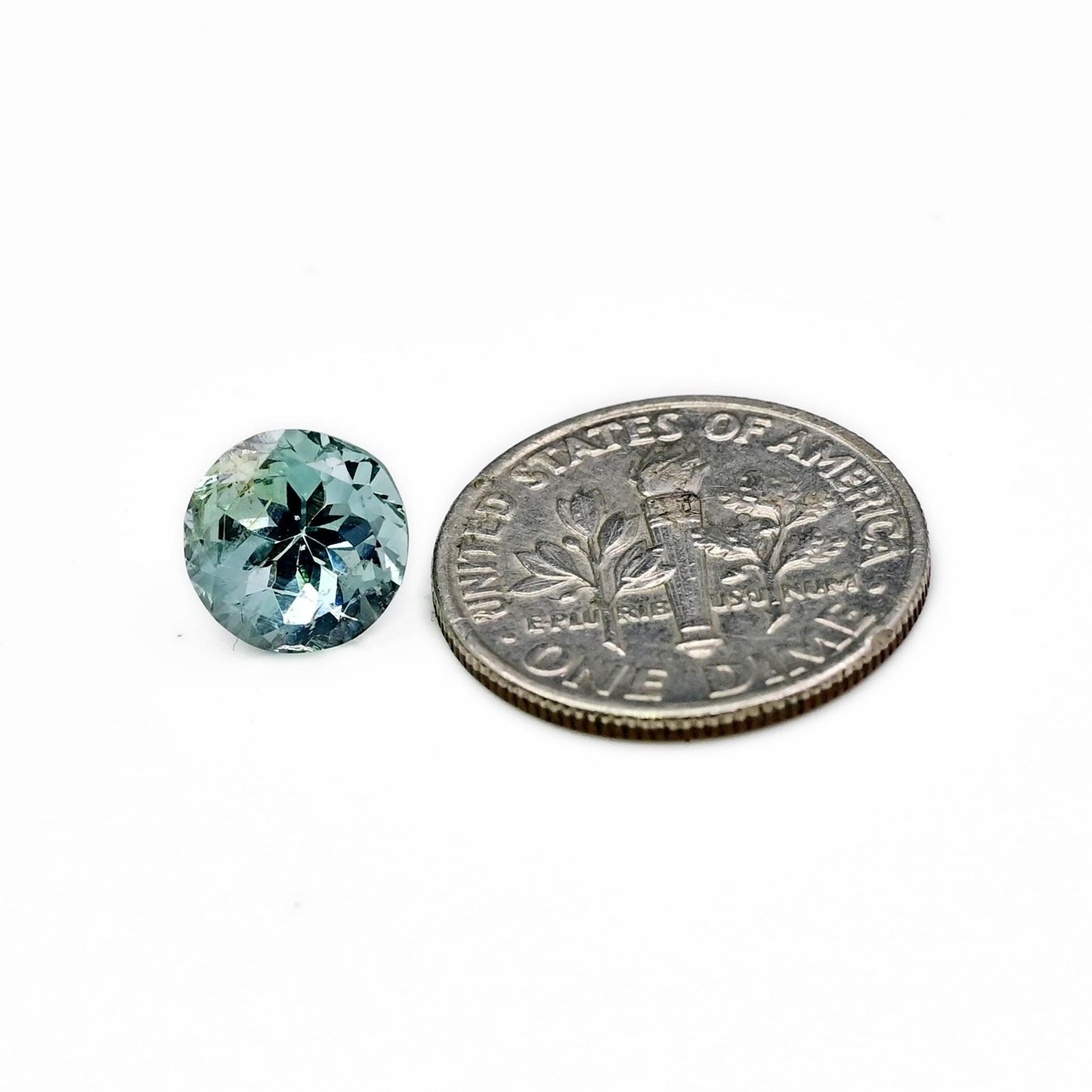 2.15ct Ravishing Color & Nice Luster Quality Flawless Brazilian Moss Aquamarine 8x8mm Round Gemstone Cut For Ring And Fine Jewelry Making