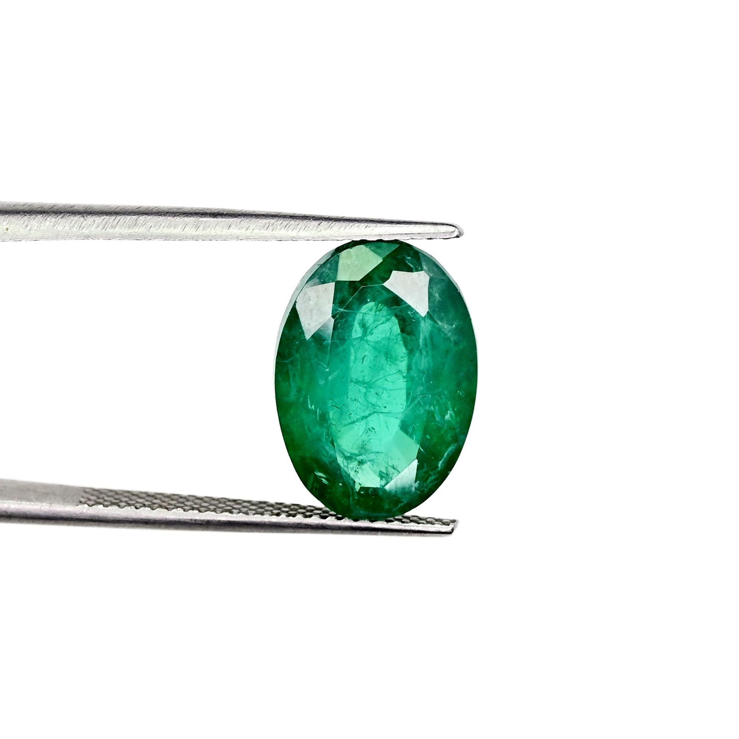 6.7ct Ravishing Color & Nice Luster Quality Flawless Zambian Lab Grown Emerald Dark Green Faceted 10x14mm Oval Shape Cut For Jewelry Making