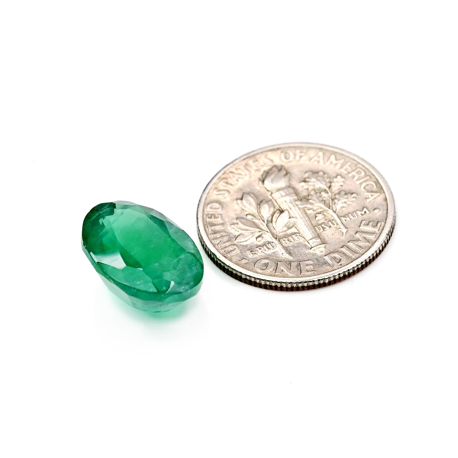 7.45ct Ravishing Color & Nice Luster Quality Flawless Zambian Lab Grown Emerald Dark Green Faceted 10x14mm Oval Shape Cut For Jewelry Making