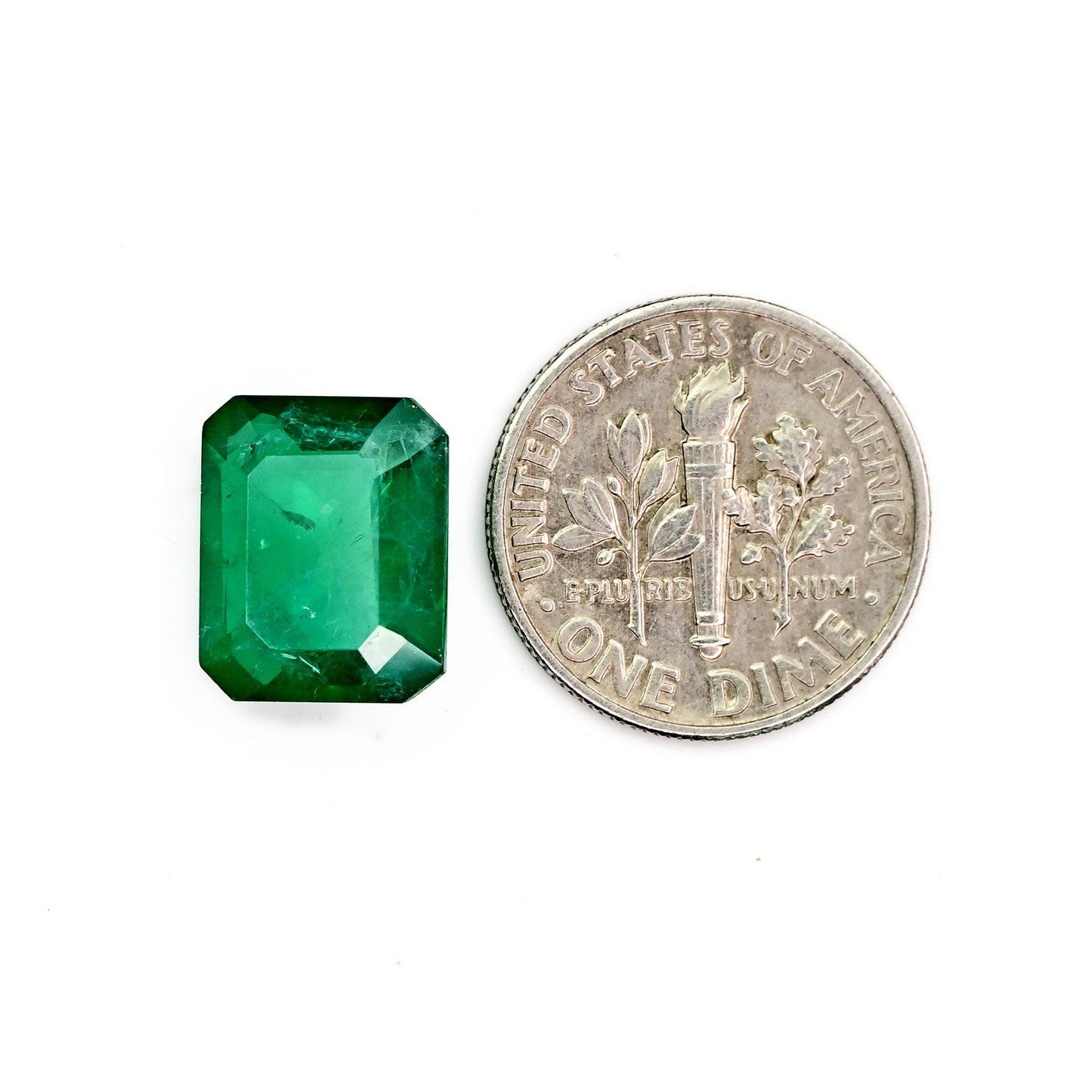 4.8cts Ravishing Color & Nice Luster Quality Zambian Lab Grown Emerald Dark Green Faceted 9x11mm Octagon Shape Cut For Jewelry Making