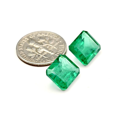 11.4cts Ravishing Color & Nice Luster Quality Colombian Lab Grown Emerald Dark Green Faceted 10x12mm Octagon Shape Cut For Jewelry Making